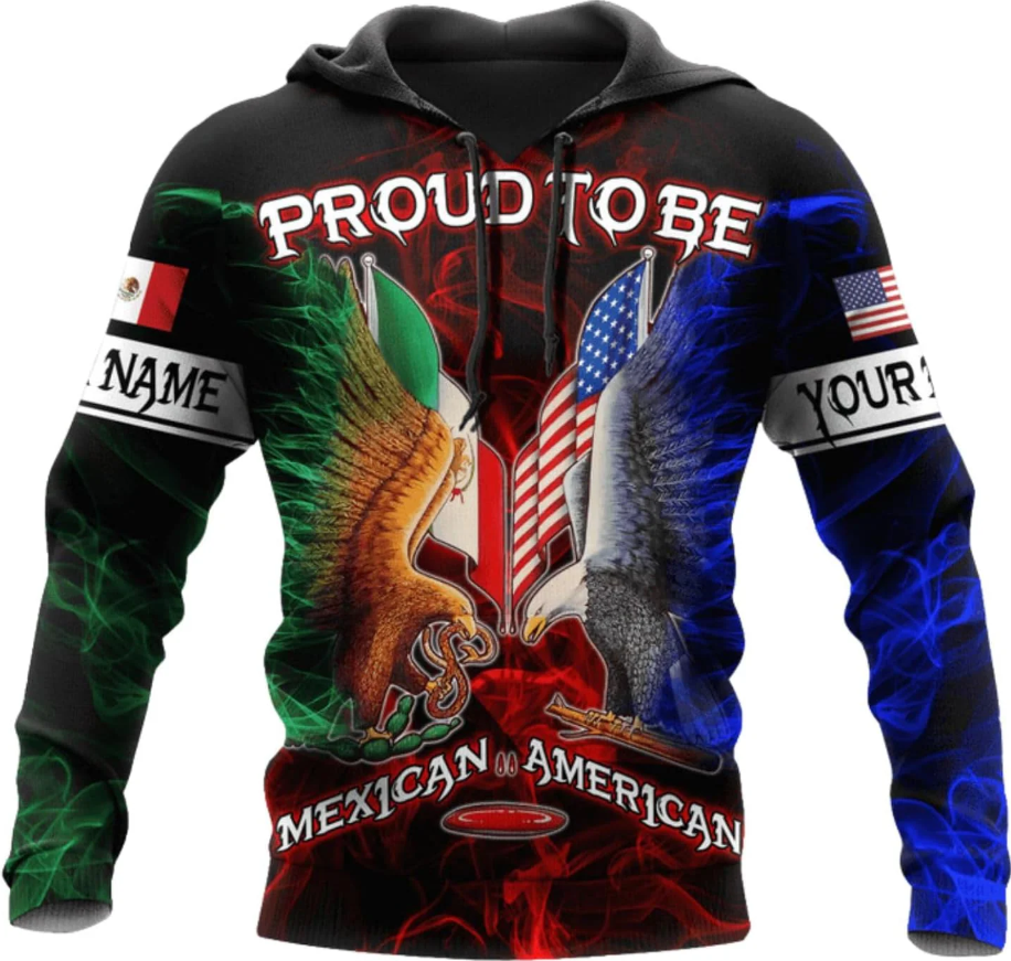 Mostprints Personalized Name Mexican Hoodie 3D, Mexican Hoodies for Men, Unisex Mexico Hoodie, Mexico Hoodies for Men