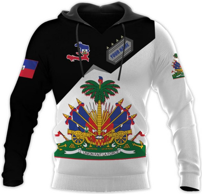 Personalized Haiti Zip Hoodie - Men & Women Haitian Pride Coat Of Arms Hoodie