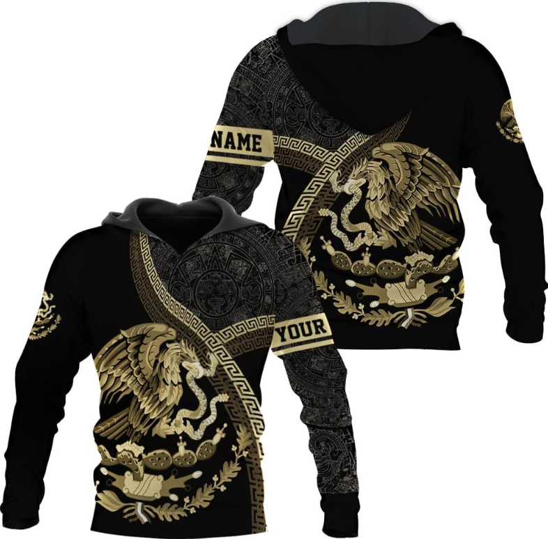 Personalized Name Mexican Hoodie 3D, Customized Mexican Hoodies for Men, Unisex Mexico Hoodie, Mexico Hoodies for Men 1