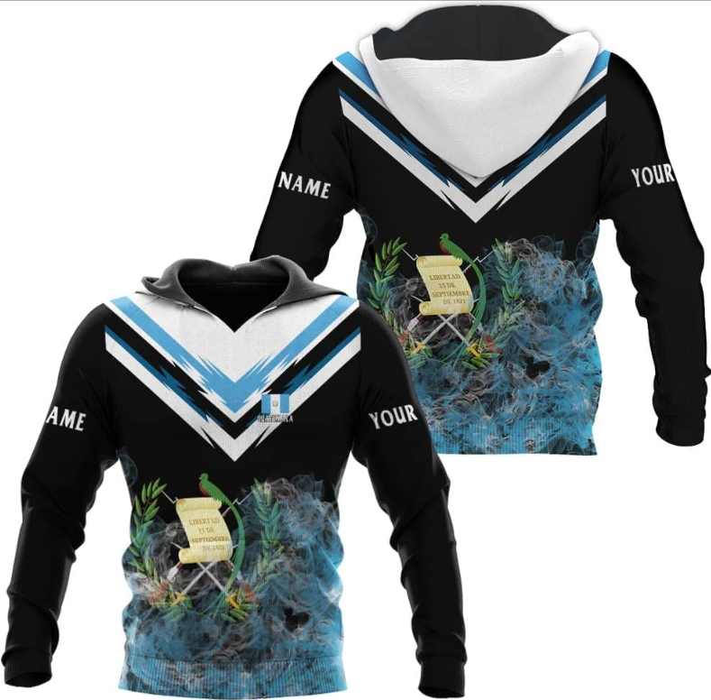 Guatemala Flag Hoodie, Unisex Adult, Multicolor, Large, Polyester Blend, Long Sleeve, Hoodie, Machine Washable