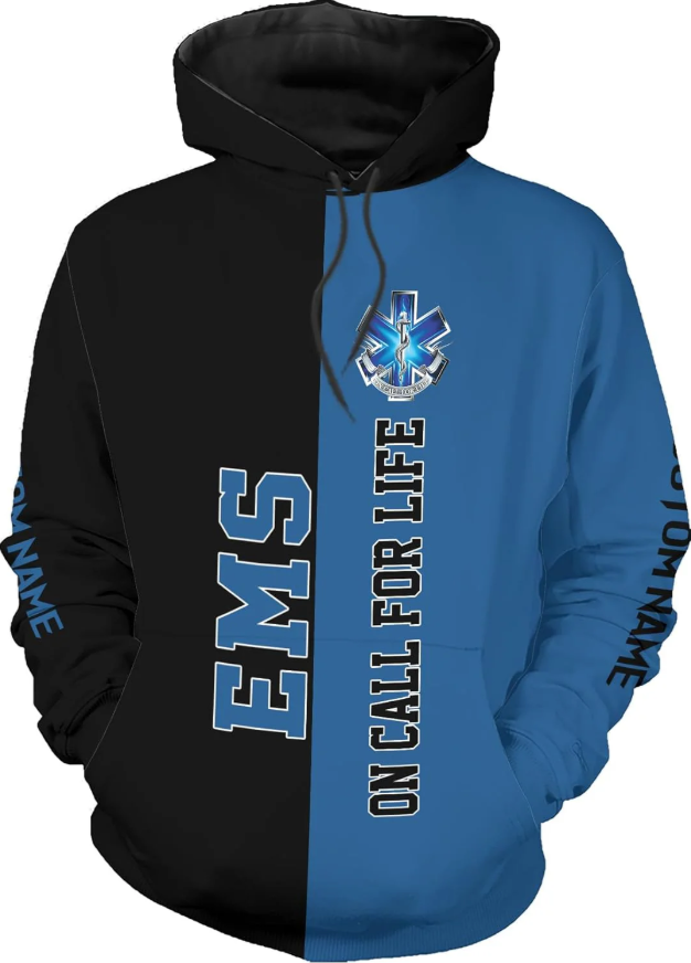 Personalized EMT Hoodie EMS Sweatshirt Custom EMS Zip Hoodie Paramedic Uniform Emergency Medical Technician Shirts
