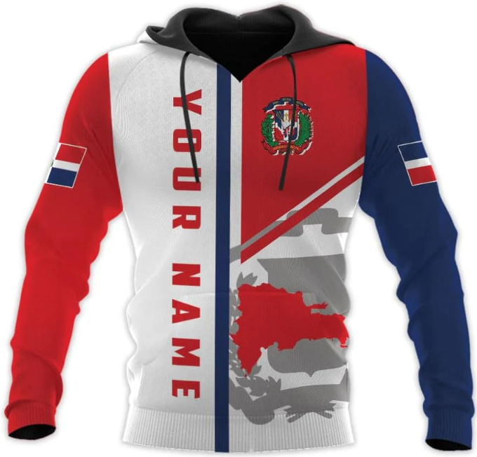 Personalized Dominican Hoodie 3D Dominican Republic Sweatshirt Dominican Flag Zip Hoodie Republica Dominicana Shirt