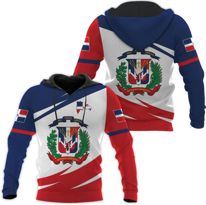 Personalized Dominican Hoodie 3D Dominican Republic Sweatshirt Dominican Flag Zip Hoodie Republica Dominicana Shirt