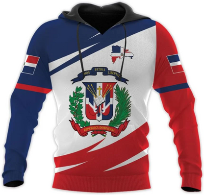 Personalized Dominican Hoodie 3D Dominican Republic Sweatshirt Dominican Flag Zip Hoodie Republica Dominicana Shirt
