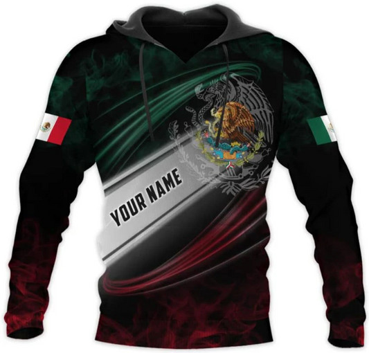 Personalized Name Mexican Hoodie 3D, Customized Mexican Hoodies for Men, Unisex Mexico Hoodie, Mexico Hoodies for Men 2