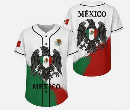 Mexico Eagle Shield Patriotic Baseball Jersey