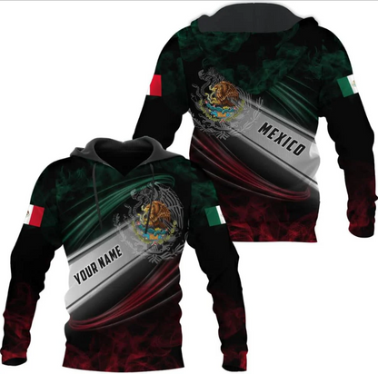 Personalized Name Mexican Hoodie 3D, Customized Mexican Hoodies for Men, Unisex Mexico Hoodie, Mexico Hoodies for Men 2