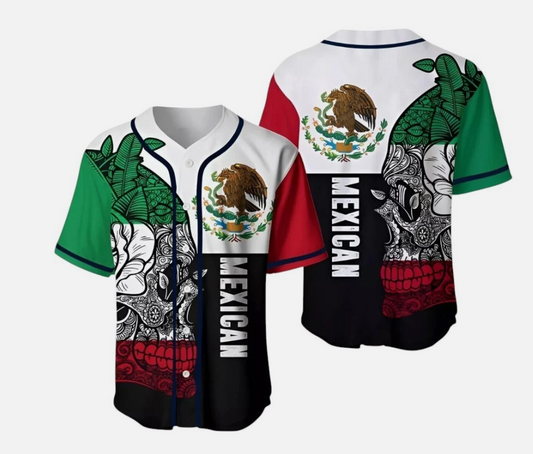 Mexico Mexican Eagle 3D Baseball Jersey Shirt