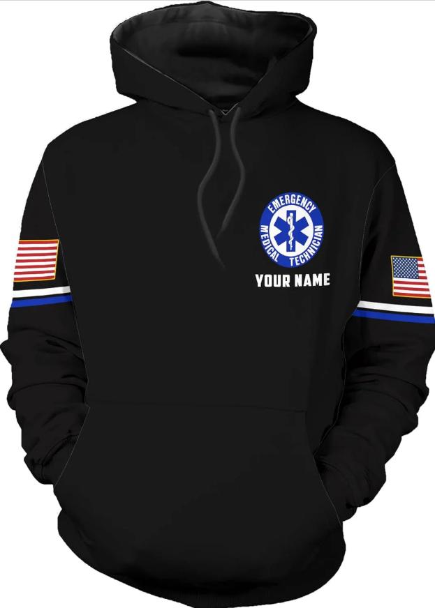 Customize Name EMS EMT Hoodie For Men And Women 3D All Over Printed Sportwear T Shirt, Zip Up Hoodie, Sweatshirt