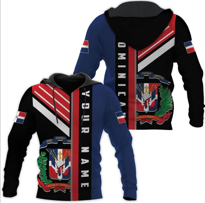 Personalized Dominican Hoodie 3D Dominican Republic Sweatshirt Dominican Flag Zip Hoodie Republica Dominicana Shirt
