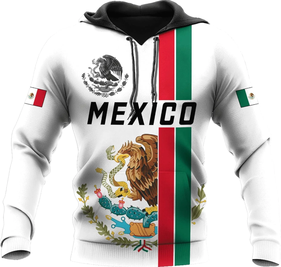 Personalized Name Mexican Hoodie 3D, Customized Mexican Hoodies for Men, Unisex Mexico Hoodie, Mexico Hoodies for Men, Women