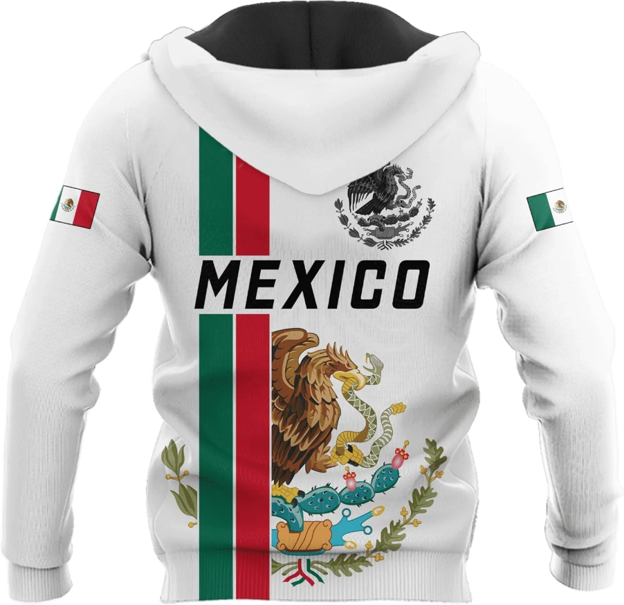 Personalized Name Mexican Hoodie 3D, Customized Mexican Hoodies for Men, Unisex Mexico Hoodie, Mexico Hoodies for Men, Women