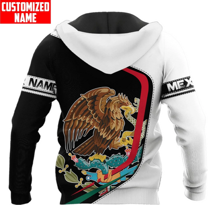 Personalized Name Mexican Hoodie 3D, Customized Mexican Hoodies for Men, Unisex Mexico Hoodie, Mexico Hoodies for Men, Women