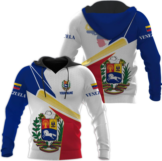 Custom Men's Venezuela Flag & Coat of Arms Hoodie