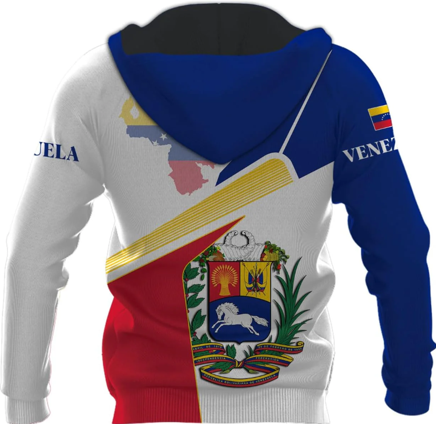 Custom Men's Venezuela Flag & Coat of Arms Hoodie