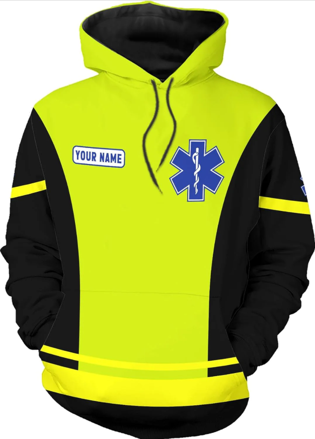 Personalized EMT Hoodie EMS Sweatshirt Custom EMS Zip Hoodie Paramedic Uniform Emergency Medical Technician Shirts