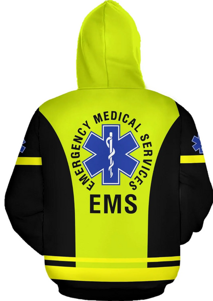 Personalized EMT Hoodie EMS Sweatshirt Custom EMS Zip Hoodie Paramedic Uniform Emergency Medical Technician Shirts