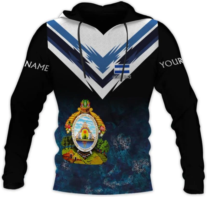 Personalized Honduras Hoodie Camisa Honduras Hombres Sweatshirt for Men Women Zip Hoodie Flag Honduran Pride Shirt