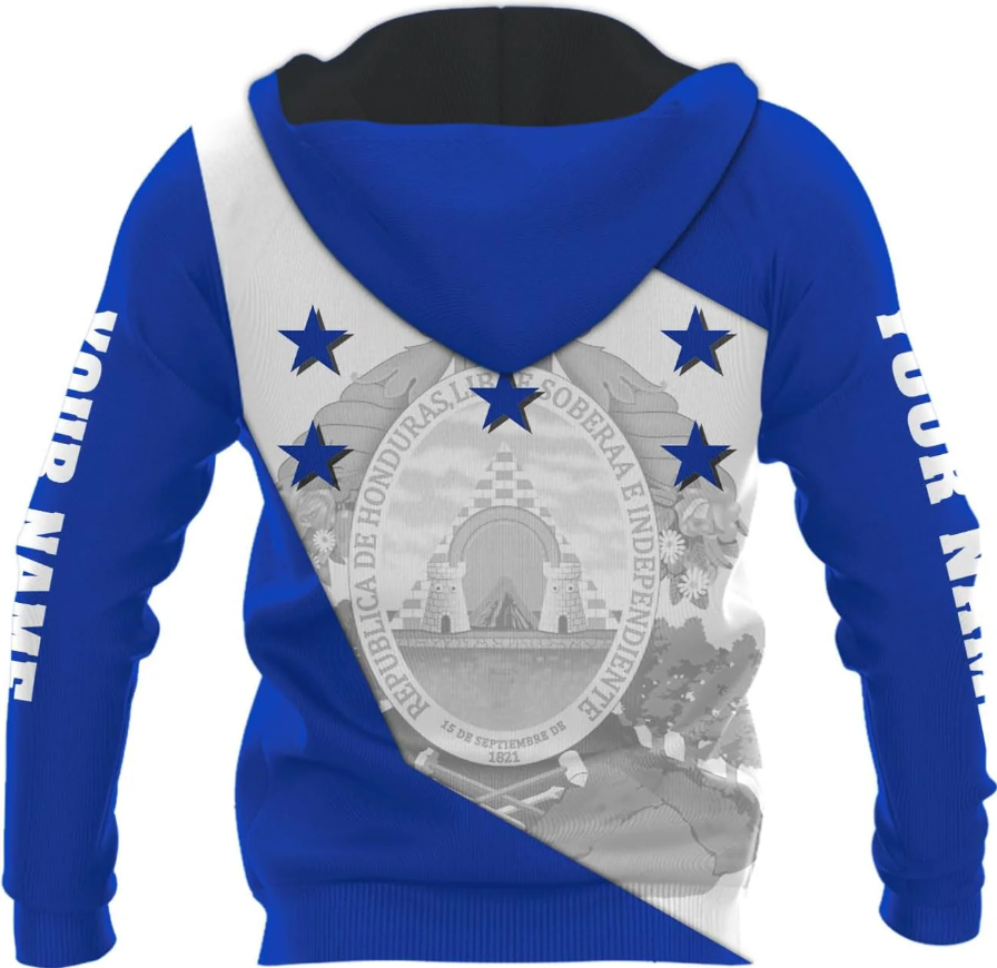 Personalized Honduras APO Hoodie, Honduras Pride Honduras Flag 3D Zip Hoodie Sweatshirt Tshirt Men and Women