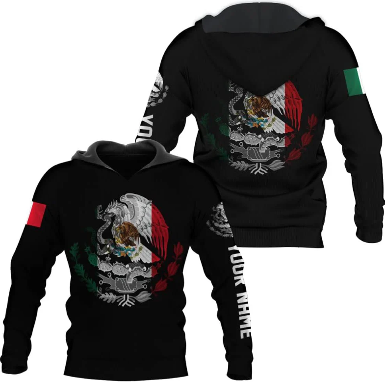 Personalized Name Eagle Mexico 3D Mexiccan Sudadera De Mexico Hombre Unisex Hoodie, T Shirt, Zip Up Hoodie, Sweatshirt For Men Women AD71 Multicolor