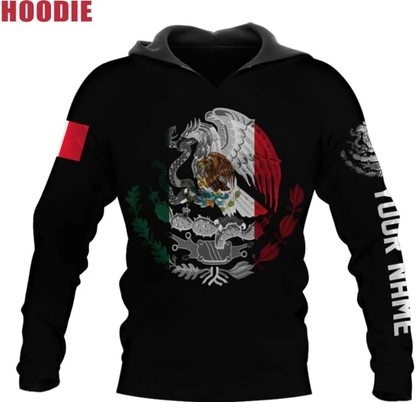 Personalized Name Eagle Mexico 3D Mexiccan Sudadera De Mexico Hombre Unisex Hoodie, T Shirt, Zip Up Hoodie, Sweatshirt For Men Women AD71 Multicolor