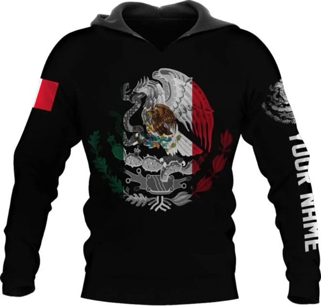 Personalized Name Eagle Mexico 3D Mexiccan Sudadera De Mexico Hombre Unisex Hoodie, T Shirt, Zip Up Hoodie, Sweatshirt For Men Women AD71 Multicolor