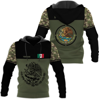 Mostprints Personalized Name Mexican Hoodie 3D, Customized Mexican Hoodies for Men, Unisex Mexico Hoodie,Mexico Hoodies for Men