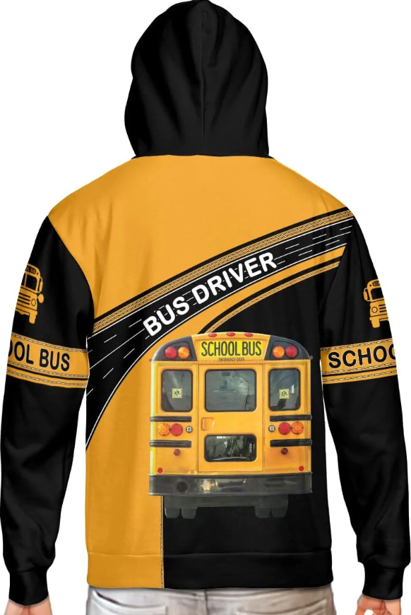 Personalized School Bus Driver Hoodie Yellow Bus Driver Hoodies School Bus Driver Sweaters Shirts Men & Women