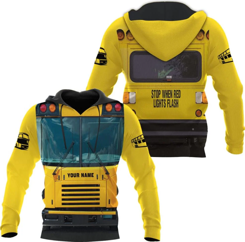Personalized School Bus Driver Hoodie Yellow Bus Driver Hoodies School Bus Driver Sweaters Shirts Men & Women