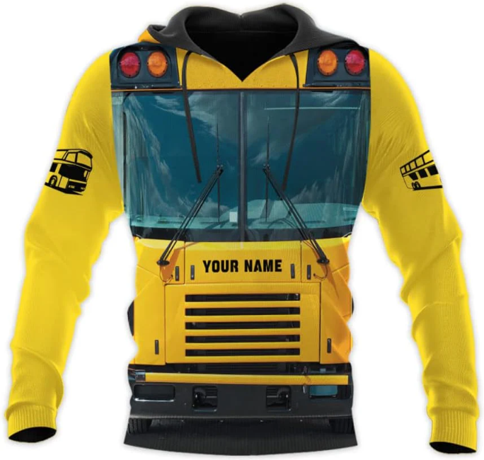 Personalized School Bus Driver Hoodie Yellow Bus Driver Hoodies School Bus Driver Sweaters Shirts Men & Women