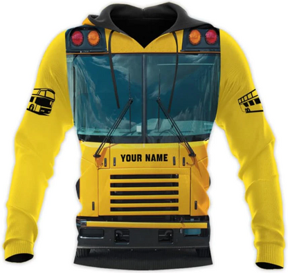 Personalized School Bus Driver Hoodie Yellow Bus Driver Hoodies School Bus Driver Sweaters Shirts Men & Women