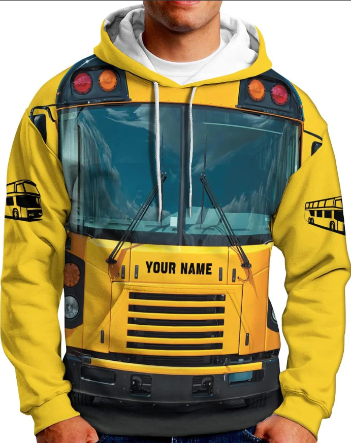 Personalized School Bus Driver Hoodie Yellow Bus Driver Hoodies School Bus Driver Sweaters Shirts Men & Women