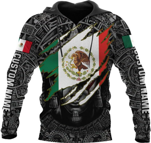 Personalized Name Mexican Hoodie 3D, Customized Mexican Hoodies for Men, Unisex Mexico Hoodie 3D, Mexico Hoodies for Men, Mexico Flag Gift for Women, T Shirt, Zip Up Hoodie, Sweatshirt HD01