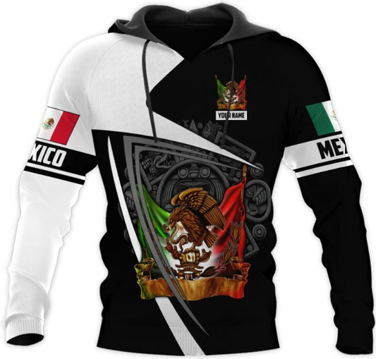 Personalized Name Mexican Hoodie 3D, Customized Mexican Hoodies for Men, Unisex Mexico Hoodie, Mexico Hoodies for Men 1