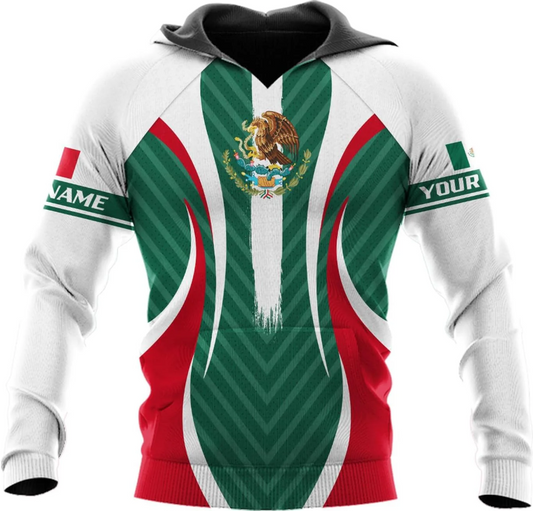 Personalized Name Mexican Hoodie 3D, Customized Mexican Hoodies for Men, Unisex Mexico Hoodie, Mexico Hoodies for Men 1