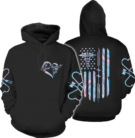 Personalized Name Phlebotomist Hoodie Gifts USA Phlebotomy Graduation Sweatshirt Hospital Zip Hoodie Nursing Emergency Shirt