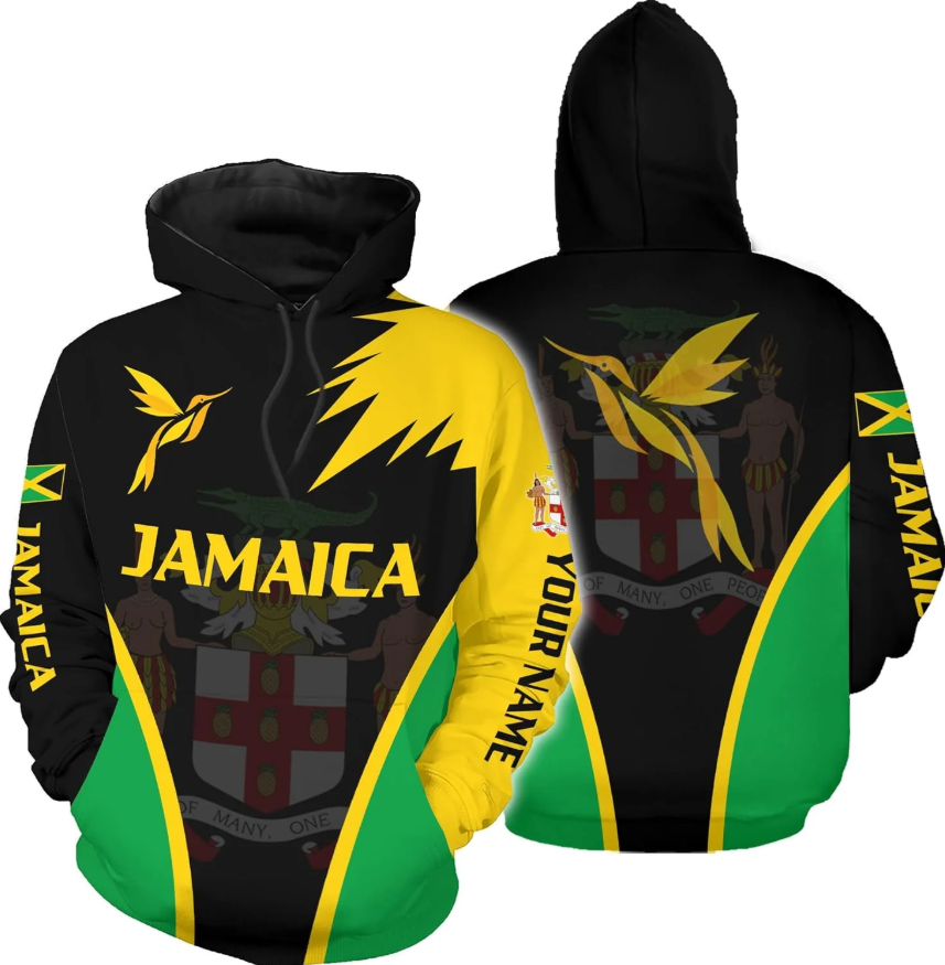 Personalized Jamaica Hoodie Camisa Jamaica Hoodies Jamaica Sweaters Shirts Men & Women Jamaican Pride Shirt Gifts