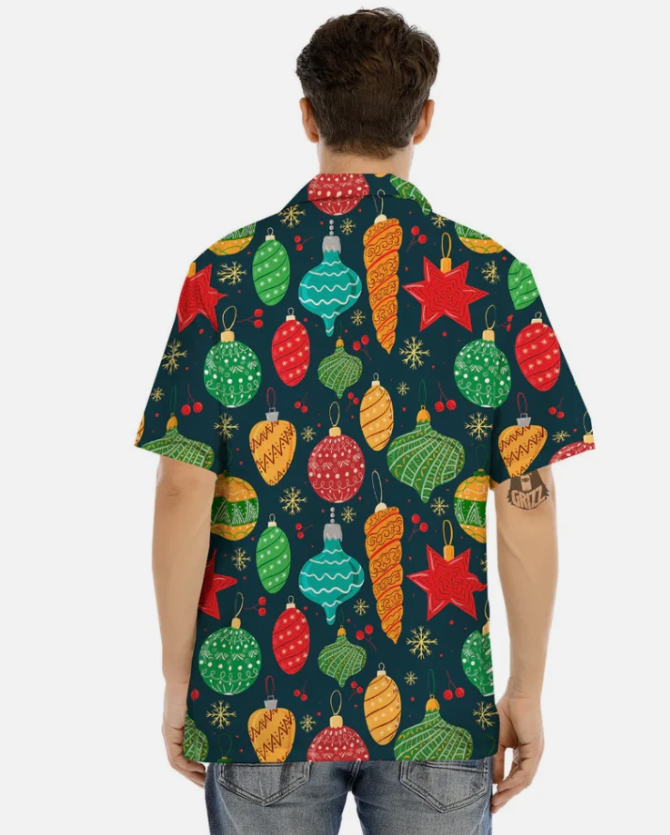 Decorations Christmas Vintage Print Pattern Men's Hawaiian Shirt