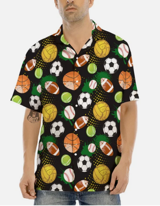 Sport Equipment Print Pattern Men's Hawaiian Shirt