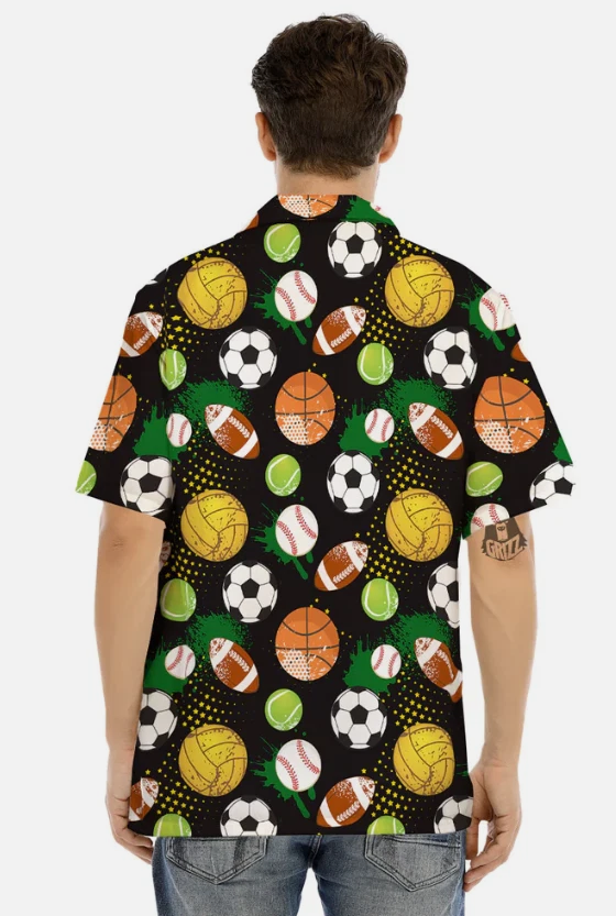 Sport Equipment Print Pattern Men's Hawaiian Shirt