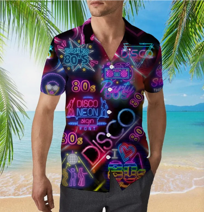 Life Is Better With Disco Neon Music Party Hawaiian Shirt