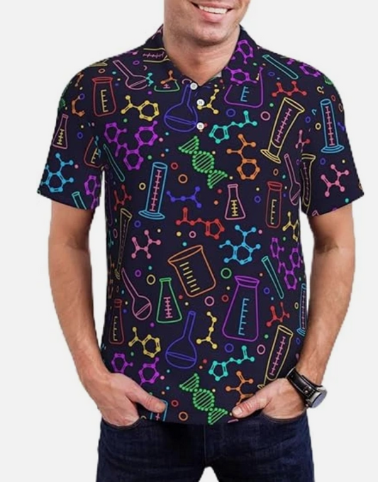 ATOurDealss Chemistry Science Print Hawaiian Shirts