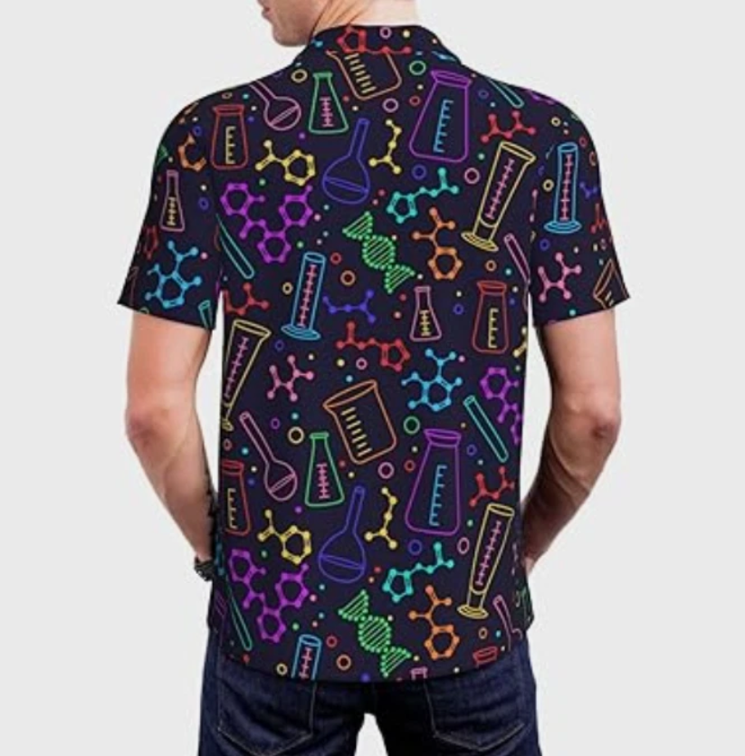 ATOurDealss Chemistry Science Print Hawaiian Shirts