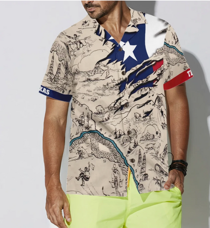 Texas State Map Hawaiian Shirt, Unique Texas Shirt For Texas Lovers