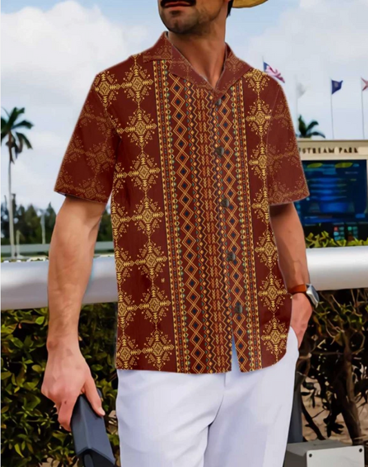 Aztec Geometric Vintage Pattern Native American Hawaiian Shirt