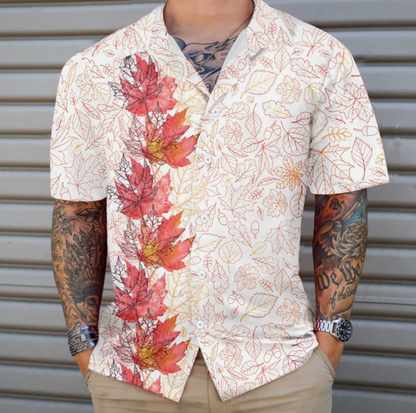 Thanksgiving Hello Autumn Hawaiian Shirt, Fall Vibe Thanksgiving Shirt