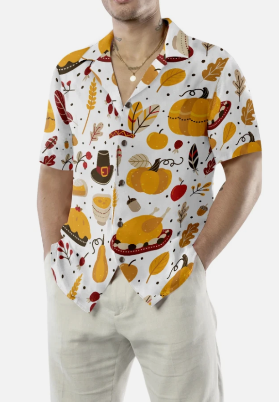 Thanksgiving Pattern Hawaiian Shirt