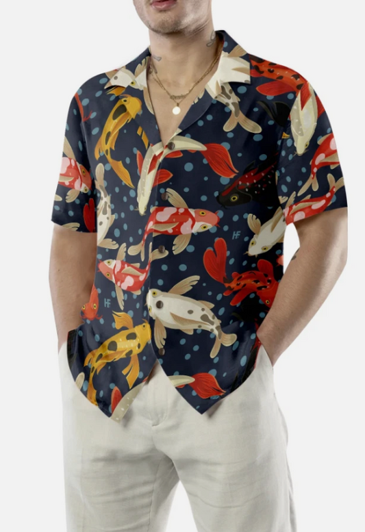 Koi Fish Pattern v1 Hawaiian Shirt
