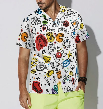 Teacher Seamless Pattern Hawaiian Shirt