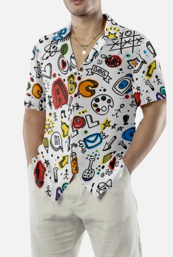 Teacher Seamless Pattern Hawaiian Shirt